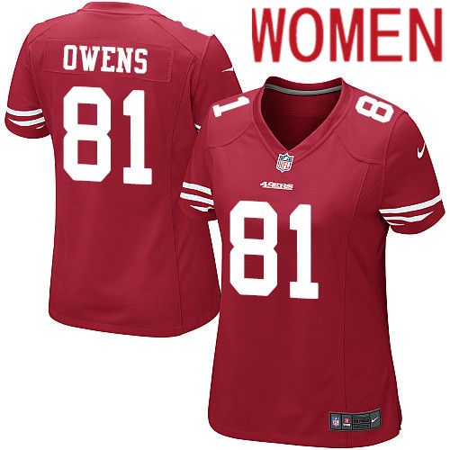 Women San Francisco 49ers #81 Terrell Owens Nike Scarlet Game Player NFL Jersey